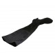 Woman's over-the-knee boot with half zipper and platform in black elastic fabric and suede heel 11