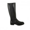 Damenstiefel mit Gummibändern aus schwarzem Leder Absatz 3