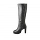 Damenstiefel mit Plateau und Rei?verschluss aus schwarzem Leder Absatz 10 - Verfügbare Größen:  33, 42, 43, 44, 47
