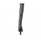 Stivale da donna con plateau e cerniera in pelle nera tacco 10 - Misure disponibili: 33, 42, 43, 44, 47