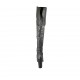 Woman's over the knee boot with half zipper in black leather heel 11 - Available sizes:  42, 43