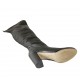 Botas sobre la rodilla con media cremallera para mujer en piel negra tacon 11 - Tallas disponibles:  42, 43