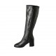 Damenstiefel mit Reißverschluss aus schwarzem Leder Absatz 6 - Verfügbare Größen:  34, 42, 43, 44, 45