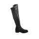 Stivale da donna in pelle e tessuto elasticizzato nero tacco 3 - Misure disponibili: 43, 46, 47