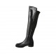 Stivale da donna in pelle e tessuto elasticizzato nero tacco 3 - Misure disponibili: 43, 46, 47
