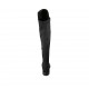 Stivale da donna in pelle e tessuto elasticizzato nero tacco 3 - Misure disponibili: 43, 46, 47