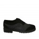 Woman's shoe in black suede and printed leather heel 3 - Available sizes:  43, 44, 45