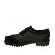Woman's shoe in black suede and printed leather heel 3 - Available sizes:  43, 44, 45