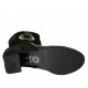 Stivaletto da donna con cerniera e fibbia in camoscio nero e maculato e vernice nera tacco 6 - Misure disponibili: 32, 33, 34, 42, 43, 44, 45, 46