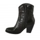 Bottine Texan pour femmes avec fermeture éclair en cuir imprimé bordeaux talon 8 - Pointures disponibles:  32, 33, 34, 42, 43, 45