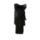 Woman's ankle boot with zipper and buckles in black and spotted suede heel 6
