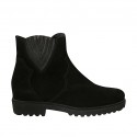 Damenstiefelette mit Reissverschluss aus schwarzem Wildleder und Leder Absatz 3