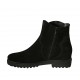 Woman's ankle boot with zipper in black suede and leather heel 3