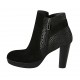 Stivaletto da donna con cerniera e plateau in camoscio nero e stampato maculato tacco 9 - Misure disponibili: 32, 33, 34, 42, 43, 44, 46