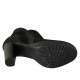 Botines con cremallera para mujeres con plataforma en gamuza negra y imprimida moteada tacon 9 - Tallas disponibles:  32, 33, 34, 42, 43, 44, 46