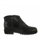 Woman's ankle boot with zipper in black leather heel 3