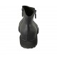 Botin con cremallera para mujer en piel negra tacon 3 - Tallas disponibles:  42, 43, 44, 45, 46
