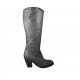 Bottes Texan pour femmes avec fermeture éclair en cuir imprimé gris talon 8 - Pointures disponibles:  33, 34, 42, 43, 44