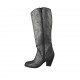 Stivale texano da donna con cerniera in pelle stampata color canna di fucile tacco 8 - Misure disponibili: 33, 34, 42, 43, 44