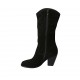 Damenstiefel mit Rei?verschluss aus schwarzem Wildleder Absatz 8 - Verfügbare Größen:  42, 43, 44, 46