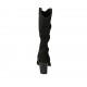 Stivale da donna in camoscio nero con cerniera tacco 8 - Misure disponibili: 42, 43, 44, 46