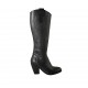 Damenstiefel mit Reißverschluss aus schwarzem besticktem Leder Absatz 8 - Verfügbare Größen:  34, 43