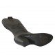 Woman's boot with zipper in black embroidered leather heel 8