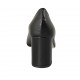Woman's pump in black leather block heel 7 - Available sizes:  32, 33, 34, 42, 43, 44