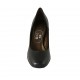 Zapato de salón para mujer en piel negra tacon cuadrado 7 - Tallas disponibles:  32, 33, 34, 42, 43, 44