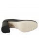 Zapato de salón para mujer en piel negra tacon cuadrado 7 - Tallas disponibles:  32, 33, 34, 42, 43, 44