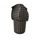 Woman's pump with bow in plaid black and grey suede heel 6