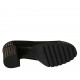 Woman's pump with bow in plaid black and grey suede heel 6 - Available sizes:  32, 33, 34, 43, 44