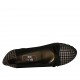 Woman's pump with bow in plaid black and grey suede heel 6 - Available sizes:  32, 33, 34, 43, 44