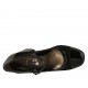 Woman's pump in black suede and patent leather with strap heel 7