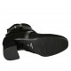 Botines para mujer con cremallera y hebilla en gamuza y charol negro tacon 7 - Tallas disponibles:  32, 33, 34, 42, 43, 44