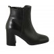 Bottines pour femmes avec fermeture éclair en cuir noir talon 7 - Pointures disponibles:  32, 33, 34, 43, 44