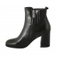 Damenstiefelette mit Reißverschluss aus schwarzem Leder Absatz 7 - Verfügbare Größen:  32, 33, 34, 43, 44
