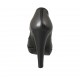 Woman's pump in black leather with platform heel 11