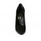 Zapato de salon para mujer con plataforma en gamuza y charol negro tacon 12 - Tallas disponibles:  31, 32, 33, 34, 42, 44, 45