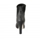Stivaletto da donna con cerniera posteriore in pelle e camoscio elasticizzato nero tacco 10 - Misure disponibili: 32, 33, 42, 43, 44, 46, 47