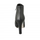 Woman's pointy ankle boot with zipper in black leather heel 10