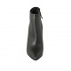 Woman's pointy ankle boot with zipper in black leather heel 10 - Available sizes:  42, 44, 46