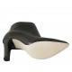 Woman's pointy ankle boot with zipper in black leather heel 10 - Available sizes:  42, 44, 46