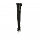 Woman's over-the-knee boot in black suede with half zipper heel 10