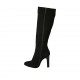 Bottes pour femmes en daim noir avec accessoire et fermeture éalcir talon 10 - Pointures disponibles:  32, 34, 42, 43, 44, 47