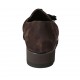 Mocassin pour femmes avec glands, elastiques et semelle amovible en daim marron et noir talon compensé 3 - Pointures disponibles:  34, 42, 43, 44, 45