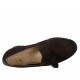 Woman's mocassin with tasels, elastics and removable insole in brown and black suede wedge heel 3