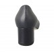 Woman's pump with rounded tip in blue leather heel 5