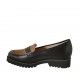 Woman's mocassin in black and brown leather heel 3 - Available sizes:  34, 42, 43, 44, 45