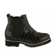 Bottines pour femmes avec élastiques en cuir verni imprimé noir et or talon 3 - Pointures disponibles:  32, 33, 34, 42, 43, 44, 45